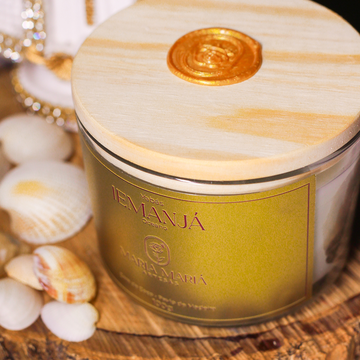 Vela Aromática Artesanal Iemanjá Oceano 100g | Coleção Yabás - Imagem 3