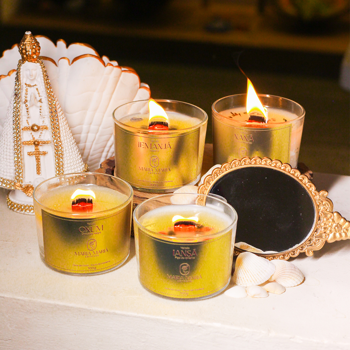 Vela Aromática Artesanal Iemanjá Oceano 100g | Coleção Yabás - Imagem 6