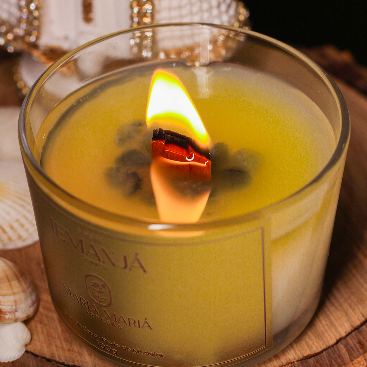 Vela Aromática Artesanal Iemanjá Oceano 100g | Coleção Yabás - Imagem 2