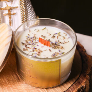 Vela Aromática Artesanal Nanã Mirra e Incenso 100g | Coleção Yabás