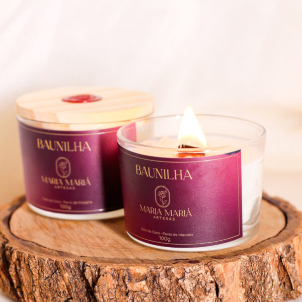 Vela Aromática Artesanal de Baunilha 100g