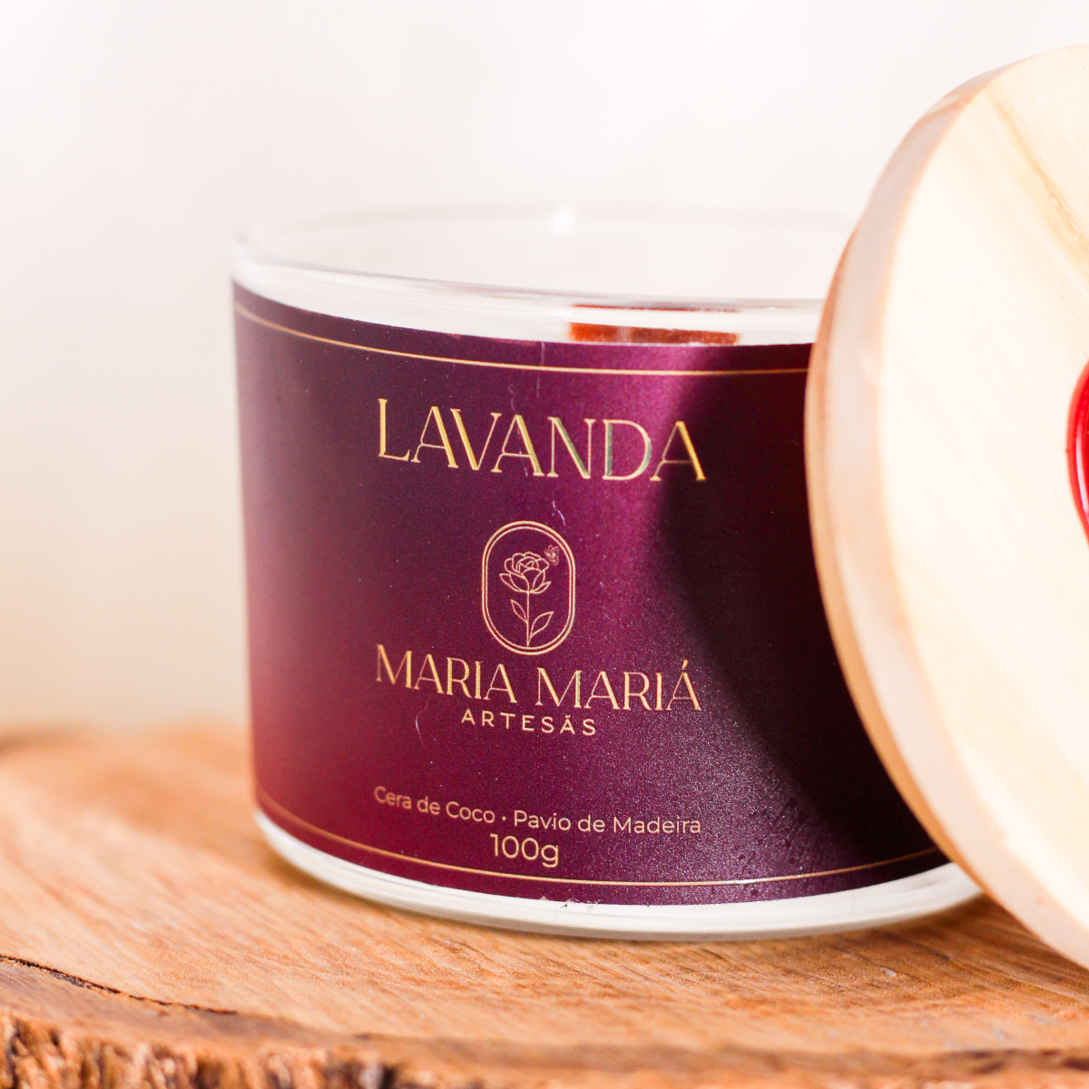 Vela Aromática Artesanal de Lavanda Francesa 100g - Imagem 4