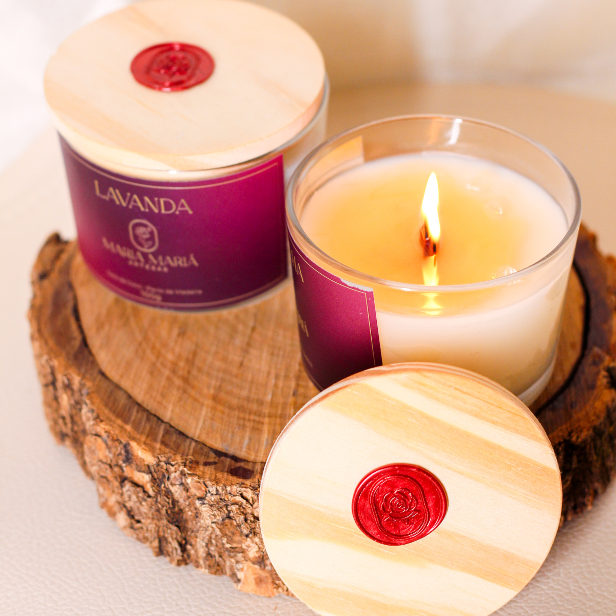 Vela Aromática Artesanal de Lavanda Francesa 100g - Imagem 2