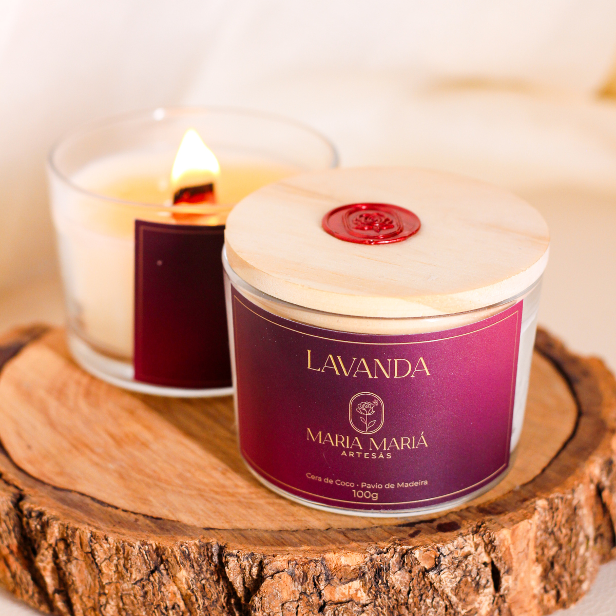 Vela Aromática Artesanal de Lavanda Francesa 100g